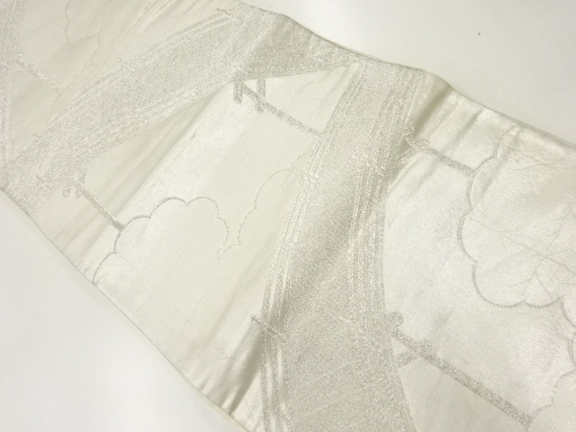 アンティーク　雲に橋模様織出し袋帯（材料）